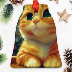 Cute Cat Cat Feline 3d Bell Ornament (two Sides) by Pakemis