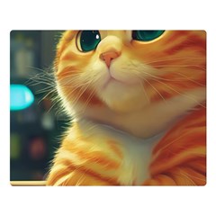 Cute Cat Cat Feline 3d Flano Blanket (large)