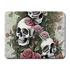 Skulls Roses Wallpaper Garden Artwork Small Mousepad by Pakemis