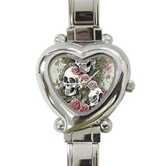 Skulls Roses Wallpaper Garden Artwork Heart Italian Charm Watch by Pakemis