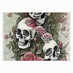 Skulls Roses Wallpaper Garden Artwork Large Glasses Cloth by Pakemis