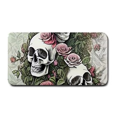 Skulls Roses Wallpaper Garden Artwork Medium Bar Mat by Pakemis