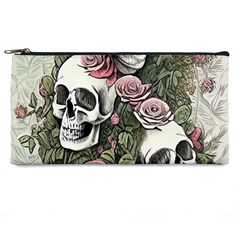 Skulls Roses Wallpaper Garden Artwork Pencil Case by Pakemis