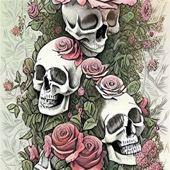 Skulls Roses Wallpaper Garden Artwork Play Mat (square)