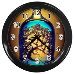 Flask Bottle Tree In A Bottle Perfume Design Wall Clock (black) by Pakemis