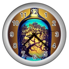 Flask Bottle Tree In A Bottle Perfume Design Wall Clock (silver) by Pakemis