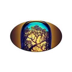 Flask Bottle Tree In A Bottle Perfume Design Sticker (oval)