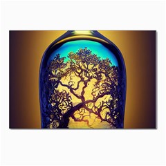 Flask Bottle Tree In A Bottle Perfume Design Postcard 4 x 6  (pkg Of 10)