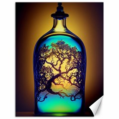 Flask Bottle Tree In A Bottle Perfume Design Canvas 12  X 16  by Pakemis