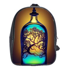 Flask Bottle Tree In A Bottle Perfume Design School Bag (large) by Pakemis