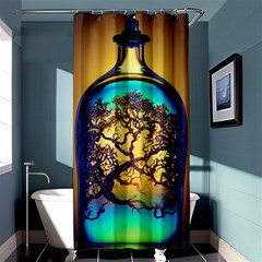 Flask Bottle Tree In A Bottle Perfume Design Shower Curtain 36  X 72  (stall)  by Pakemis