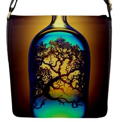 Flask Bottle Tree In A Bottle Perfume Design Flap Closure Messenger Bag (s) by Pakemis