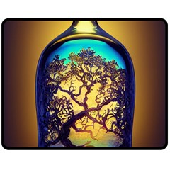 Flask Bottle Tree In A Bottle Perfume Design Double Sided Fleece Blanket (medium) by Pakemis