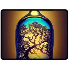 Flask Bottle Tree In A Bottle Perfume Design Double Sided Fleece Blanket (large) by Pakemis