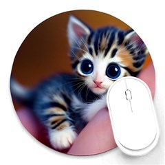 Cute Kitten Kitten Animal Wildlife 3d Round Mousepad by Pakemis