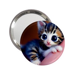 Cute Kitten Kitten Animal Wildlife 3d 2 25  Handbag Mirrors by Pakemis