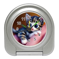 Cute Kitten Kitten Animal Wildlife 3d Travel Alarm Clock by Pakemis