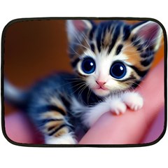 Cute Kitten Kitten Animal Wildlife 3d Fleece Blanket (mini) by Pakemis