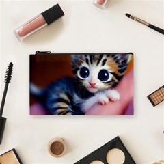 Cute Kitten Kitten Animal Wildlife 3d Cosmetic Bag (small) by Pakemis