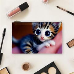 Cute Kitten Kitten Animal Wildlife 3d Cosmetic Bag (medium) by Pakemis