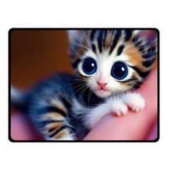 Cute Kitten Kitten Animal Wildlife 3d Fleece Blanket (small) by Pakemis