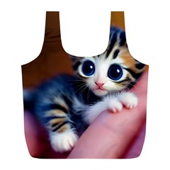 Cute Kitten Kitten Animal Wildlife 3d Full Print Recycle Bag (l) by Pakemis