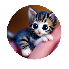 Cute Kitten Kitten Animal Wildlife 3d Mini Round Pill Box