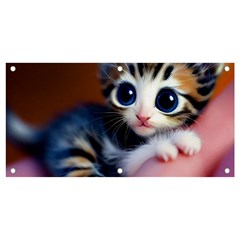 Cute Kitten Kitten Animal Wildlife 3d Banner And Sign 4  X 2  by Pakemis