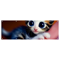 Cute Kitten Kitten Animal Wildlife 3d Banner And Sign 12  X 4  by Pakemis