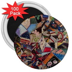 Background Embroidery Pattern Stitches Abstract 3  Magnets (100 pack)