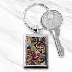 Background Embroidery Pattern Stitches Abstract Key Chain (Rectangle)