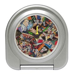 Background Embroidery Pattern Stitches Abstract Travel Alarm Clock