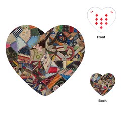 Background Embroidery Pattern Stitches Abstract Playing Cards Single Design (Heart)