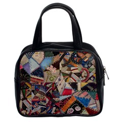 Background Embroidery Pattern Stitches Abstract Classic Handbag (Two Sides)