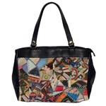 Background Embroidery Pattern Stitches Abstract Oversize Office Handbag (2 Sides) Front