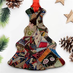 Background Embroidery Pattern Stitches Abstract Christmas Tree Ornament (Two Sides)