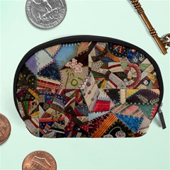 Background Embroidery Pattern Stitches Abstract Accessory Pouch (Large)