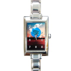 Surreal Fantasy Abstract Art Creativity Horizon Rectangle Italian Charm Watch by Pakemis