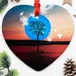 Surreal Fantasy Abstract Art Creativity Horizon Ornament (Heart) Front