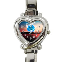 Surreal Fantasy Abstract Art Creativity Horizon Heart Italian Charm Watch by Pakemis