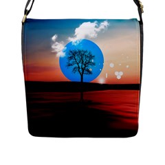 Surreal Fantasy Abstract Art Creativity Horizon Flap Closure Messenger Bag (l) by Pakemis