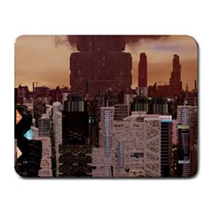 Skyline Skyscrapers Futuristic Sci-fi Panorama Small Mousepad