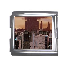 Skyline Skyscrapers Futuristic Sci-fi Panorama Mega Link Italian Charm (18mm) by Pakemis