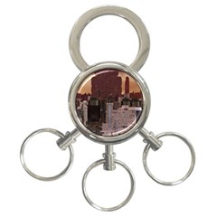 Skyline Skyscrapers Futuristic Sci-fi Panorama 3-ring Key Chain by Pakemis