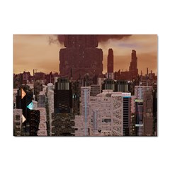 Skyline Skyscrapers Futuristic Sci-fi Panorama Sticker A4 (100 Pack)