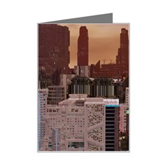 Skyline Skyscrapers Futuristic Sci-fi Panorama Mini Greeting Card