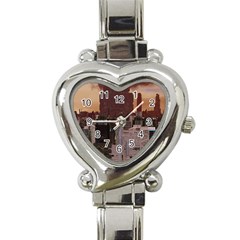 Skyline Skyscrapers Futuristic Sci-fi Panorama Heart Italian Charm Watch by Pakemis