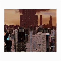 Skyline Skyscrapers Futuristic Sci-fi Panorama Small Glasses Cloth by Pakemis