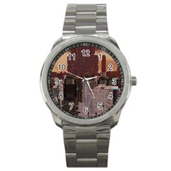 Skyline Skyscrapers Futuristic Sci-fi Panorama Sport Metal Watch by Pakemis