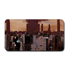 Skyline Skyscrapers Futuristic Sci-fi Panorama Medium Bar Mat by Pakemis